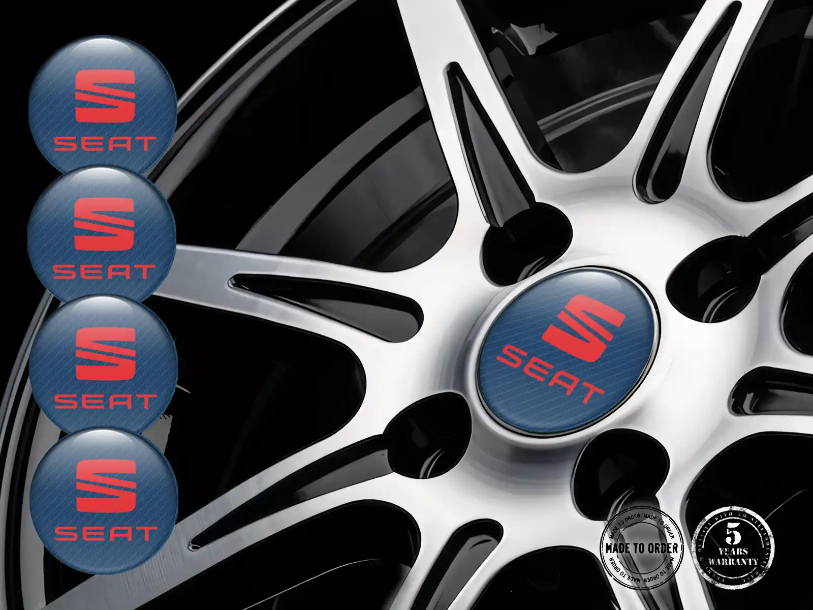 Seat Harzgewölbte Aufkleber Rennsport-Felgenlogos